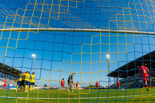 Emil Holm of Sweden celebrates with team mates