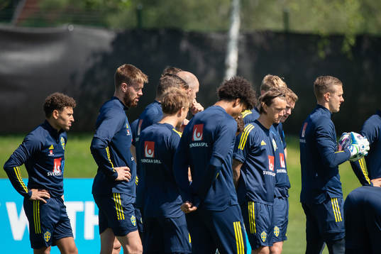 Pontus Jansson of the Swedish national football team at a training session