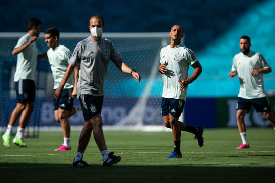 Thiago Alcantara of the Spanish national football team at a