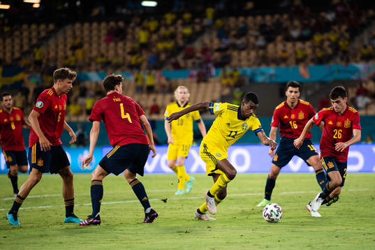 Alexander Isak of Sweden against Marcos Llorente Marcos