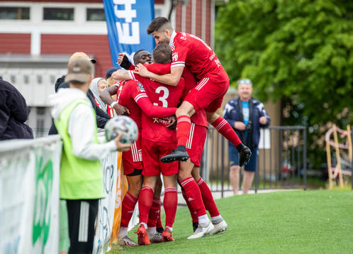 Piteås spelare jublar