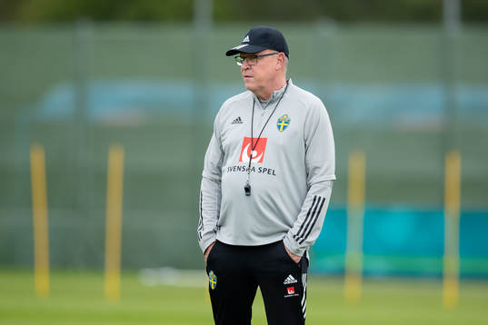 Head coach Janne Andersson of the Swedish national football team at a training session