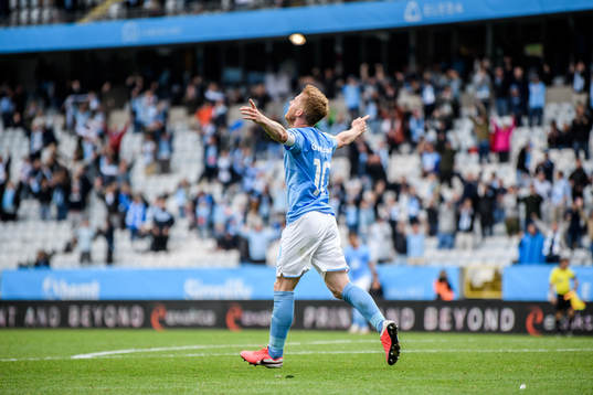 Malmö FFs Anders Christiansen jublar efter 4-0