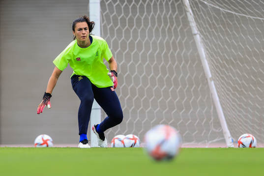 Goalkeeper Zecira Musovic of the Swedish national women’s