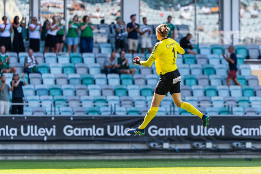 Brages målvakt Adrian Engdahl jublar
