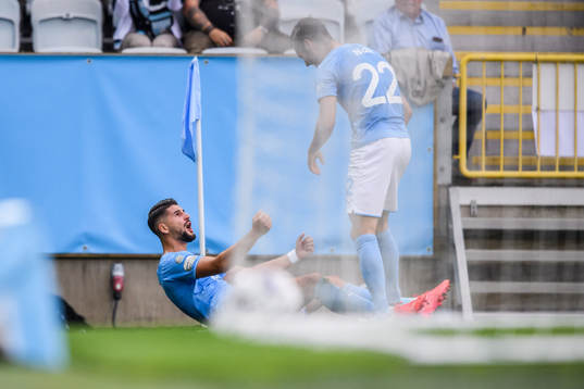 Antonio Colak of Malmö FF celebrate together with Adi Nalic
