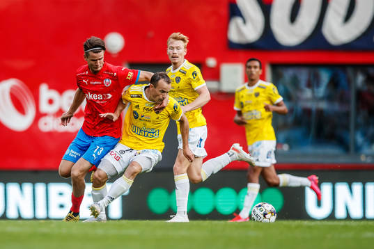 Helsingborgs Wilhelm Loeper och Falkenbergs Anton Wede