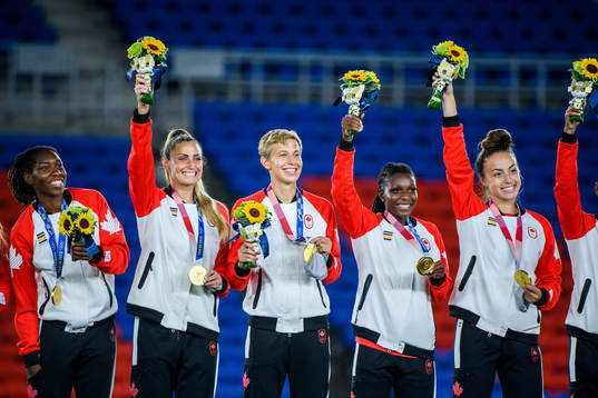 Players of Canada celebrate