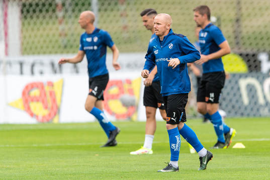 Halmstads Simon Lundevall före fotbollsmatchen i