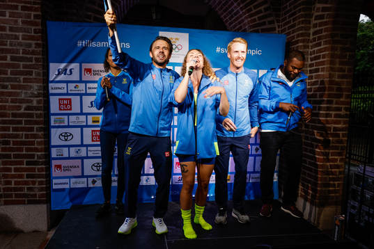 Anton Dahlberg and Fredrik Bergström of Sweden at a press