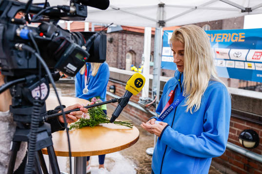 Sofia Jakobsson of Sweden at a press meet