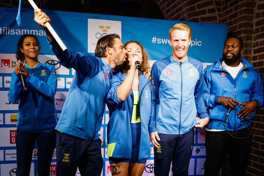 Anton Dahlberg and Fredrik Bergström of Sweden at a press