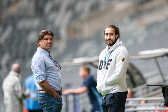 Djurgårdens sporchef Bosse Andersson och Mika Zibanejad
