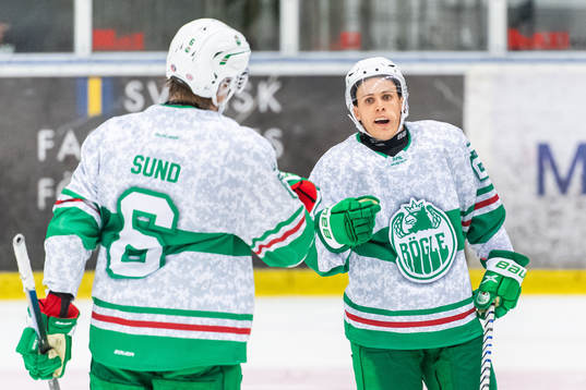 Rögles Tony Sund och Tyler Kelleher jublar