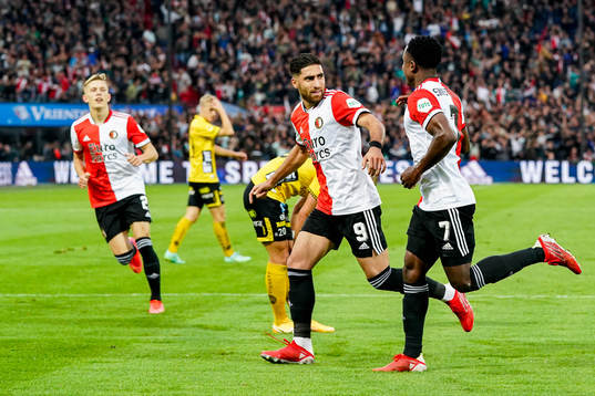 Alireza Jahanbakhsh and Luis Sinisterra of Feyenoord
