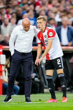 Arne Slot head coach and Marcus Pedersen of Feyenoord