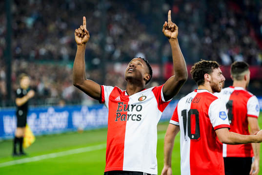 Luis Sinisterra of Feyenoord celebrates