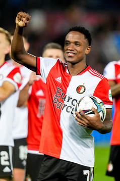 Luis Sinisterra of Feyenoord celebrates