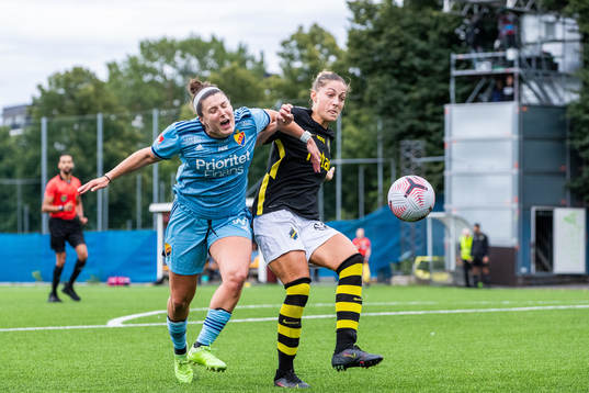 s Hannah Davison under fotbollsmatchen i Damallsvenskan mellan AIK och Djurgården den 21 augusti 2021 i Stockholm. 