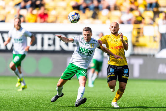 Hammarbys Jeppe Andersen och Elfsborgs Robert Gojani
