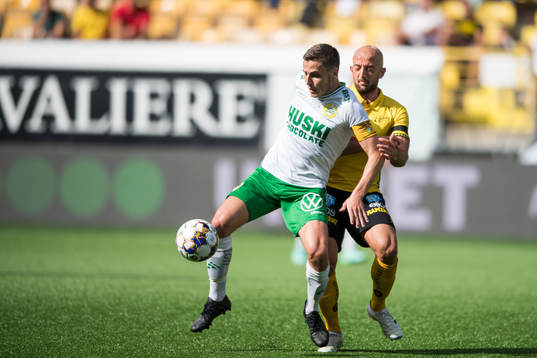 Hammarbys Jeppe Andersen och Elfsborgs Robert Gojani