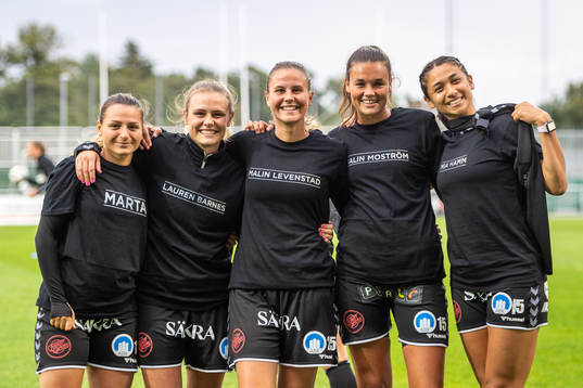 Kristianstads Emma Petrovic, Maja Bodin, Josefin Harrysson, Anna Welin och Miranda Nild