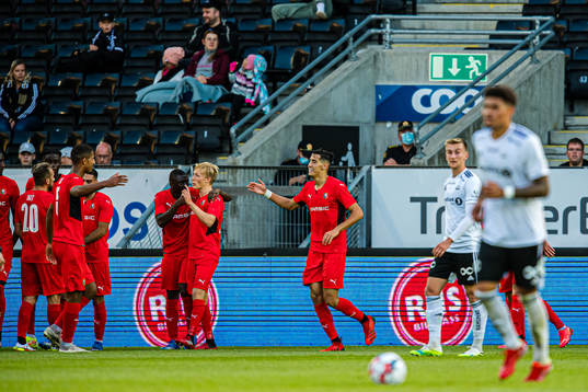 Nayef Aguerd of Rennes celebrates after scoring the 0-2 goal