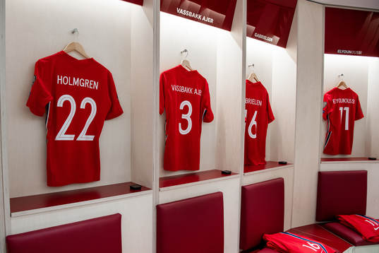 The kits of Marcus Holmgren Pedersen, Kristoffer Ajer,