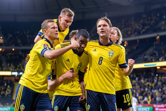 Alexander Isak of Sweden celebrates