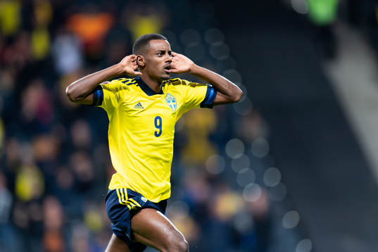 Alexander Isak of Sweden celebrates