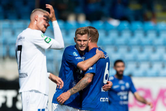 Trelleborgs Fritiof Björkén och Jesper Modig jublar