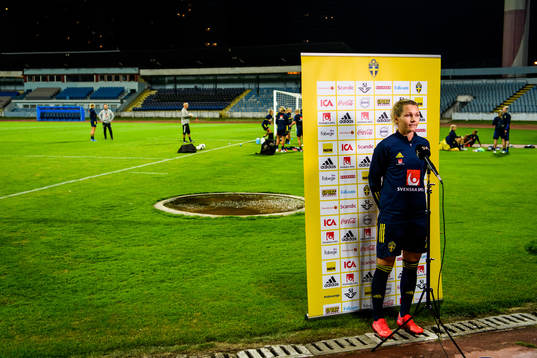 Goalkeeper Jennifer Falk of the Swedish women's national