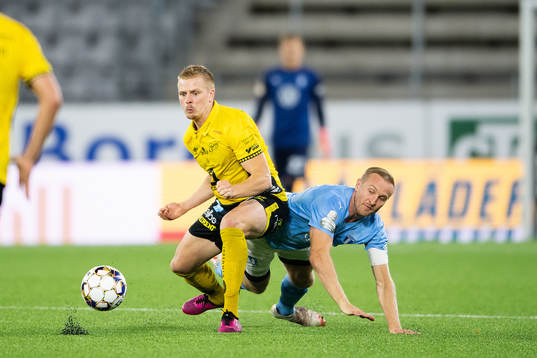 Malmö FFs Franz Brorsson och Elfsborgs Per Frick