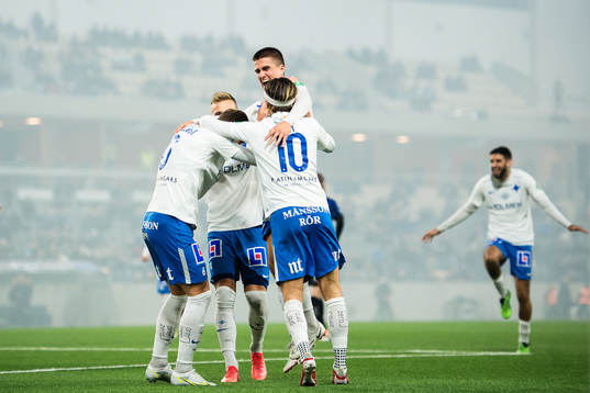 IFK Norrköpings Carl Björk jublar efter 1-3