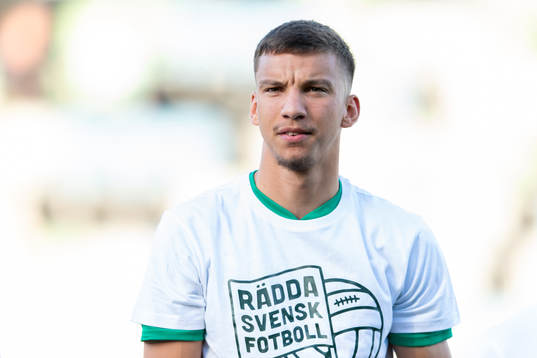 Jönköpings Kevin Rodeblad Lowe vid lineup innan