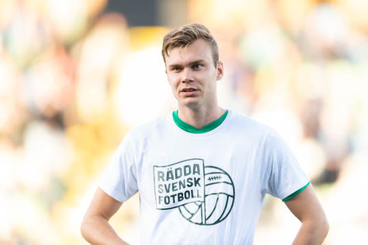 Jönköpings Marcus Degerlund vid lineup innan