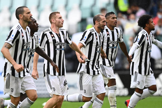 Dejan Kulusevski of Juventus celebrates
