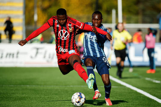 Östersunds Isak Ssewankambo och Djurgårdens Edward