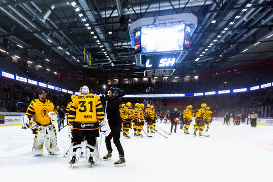 Skellefteås målvakt Gustaf Lindvall och målvakt Strauss