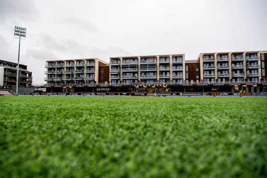 General view of Consto Arena ahead of the Eliteserien football match between Mjøndalen and Brann on October 3, 2021 in Mjøndalen. 