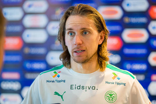 Jonas Enkerud of HamKam in the mixed zone