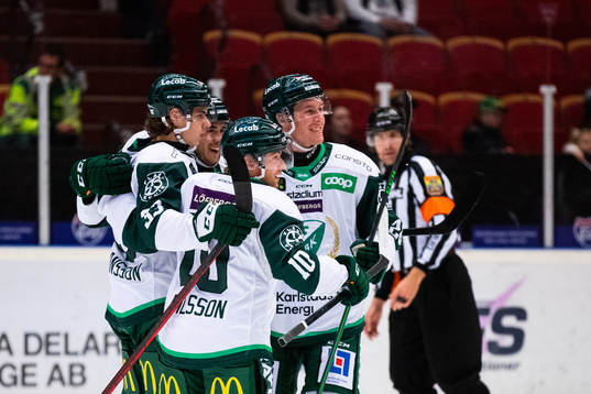Färjestads spelare jublar