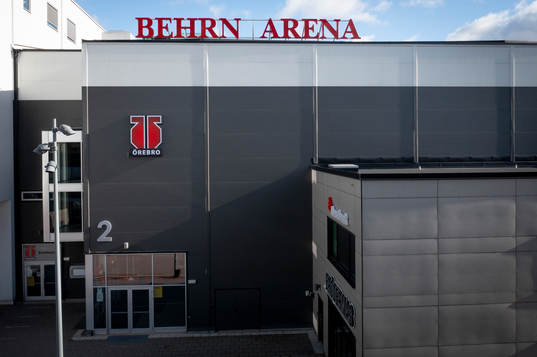 Drönarvy på Behrn Arena