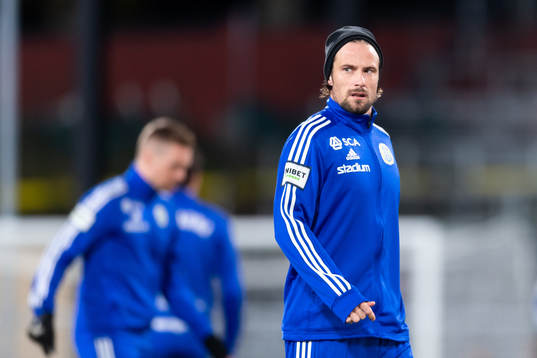Sundsvalls Linus Hallenius innan fotbollsmatchen i Superettan mellan Jönköpings Södra och GIF Sundsvall den 14 oktober 2021 i Jönköping. 