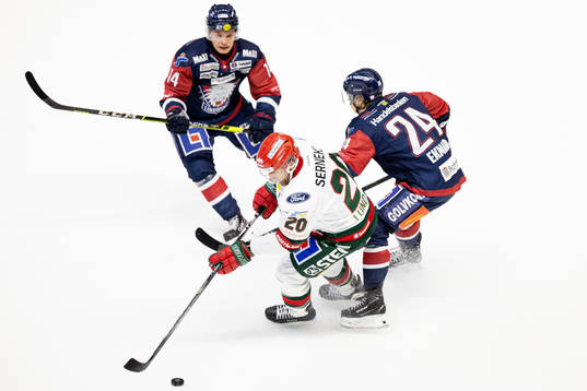 Frölundas Joel Lundqvist i en kamp mot Linköpings Arvid