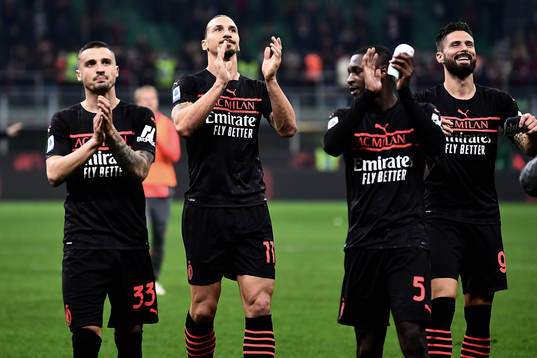 Zlatan Ibrahimovic of Milan celebrates