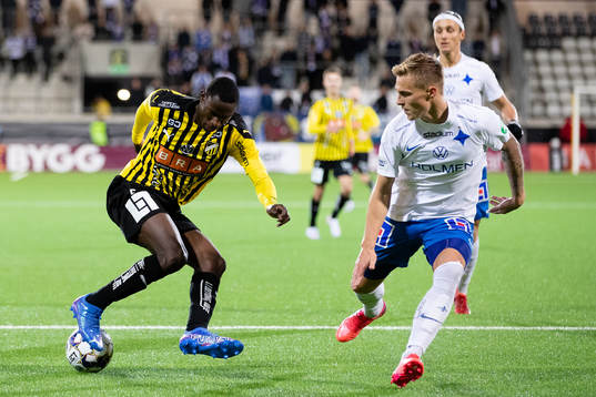 Häckens Godswill Ekpolo  och IFK Norrköpings Marco Lund