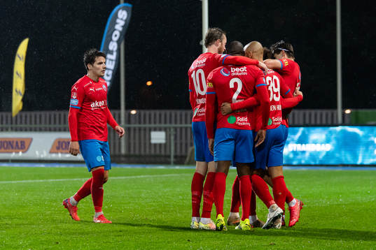 Helsingborgs spelare jublar