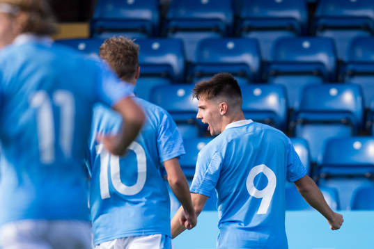 Isak Bjerkebo of Malmö FF celebrates his 0-2 goal