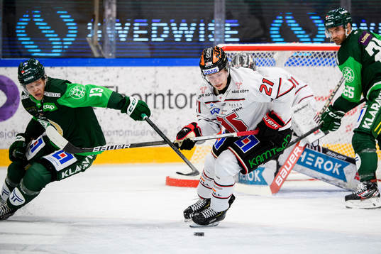 Färjestads Daniel Viksten och Örebros Linus Öberg